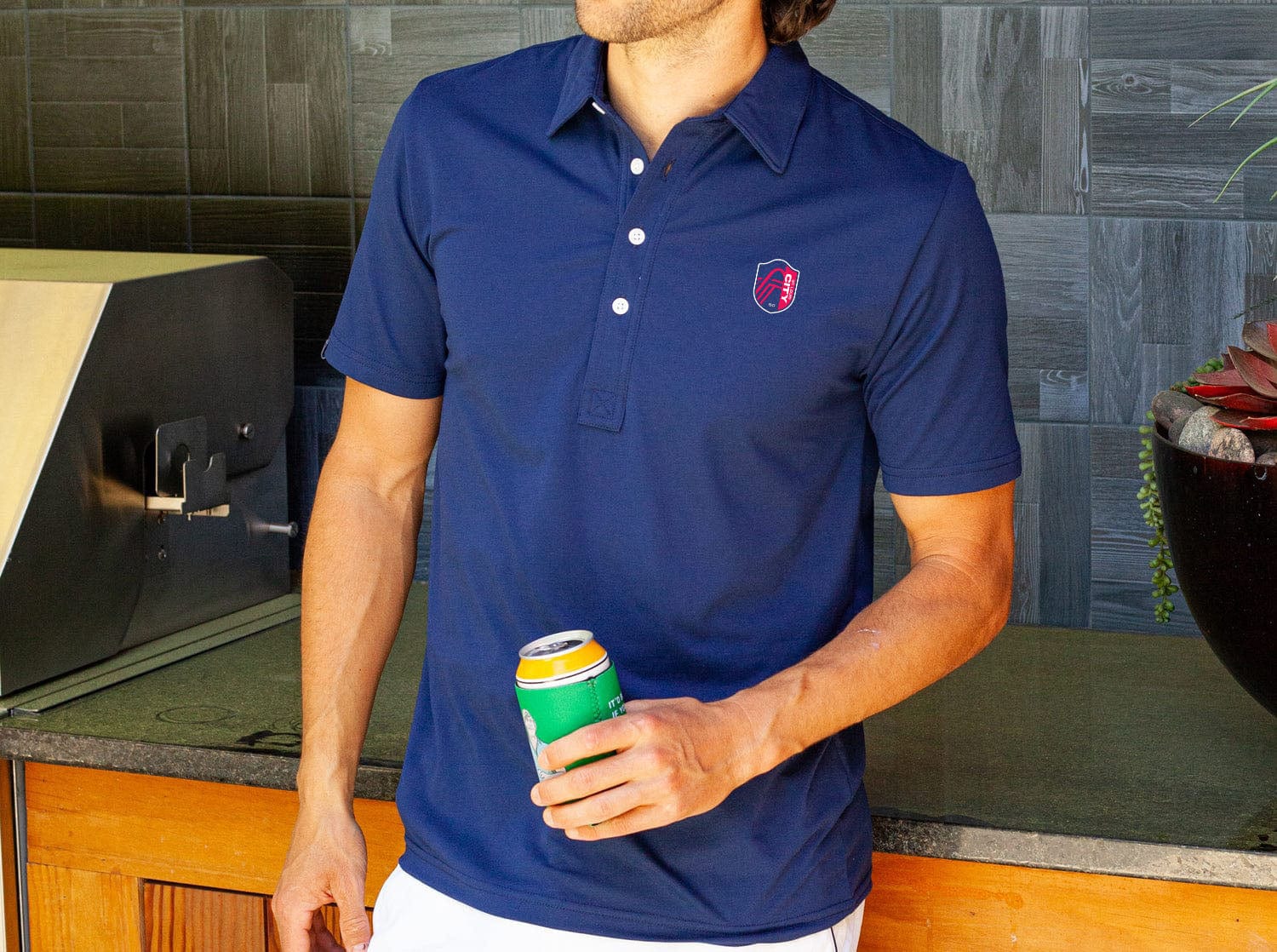 St. Louis City SC Performance Range Polo Shirt - Official Badge - Navy Blue - Men's Soccer Jersey for Training & Match Day