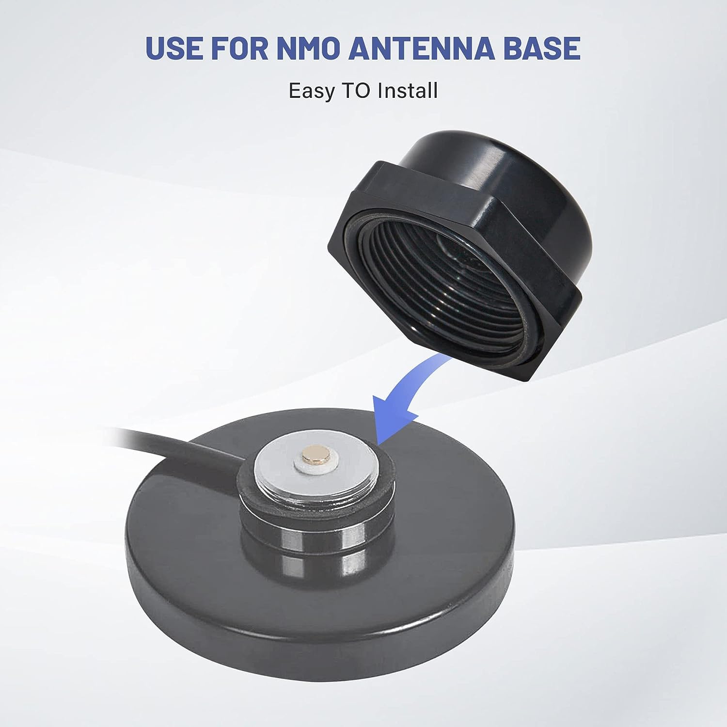 Anina NMO Antenna Magnetic Base Mount with 16.4ft RG58 Coaxial Cable & PL-259 Plug - Heavy Duty CB Ham Radio Antenna for Truck, Marine, VHF Communication - Perfect for Off-Roading, Boating, and Emergency Scenarios