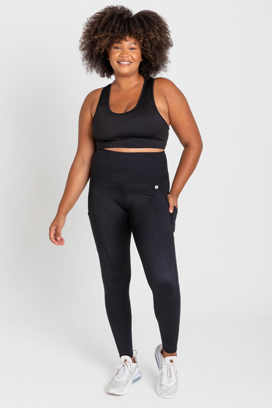 Tall Smart Pocket Full Length Tight - Black | Women's High Waist Yoga Pants with Pockets for Running, Workout & Lounge