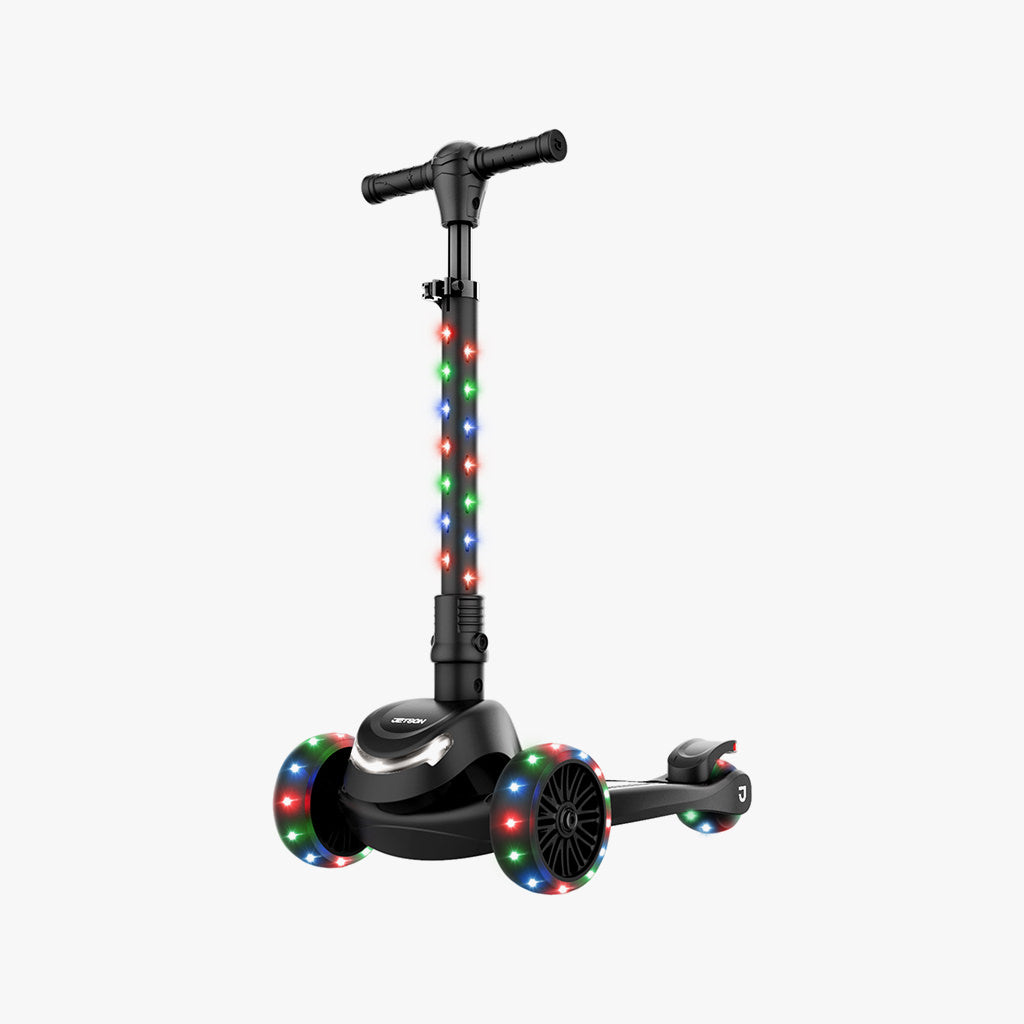 Jupiter Mini 3 Wheel LED Light Up Scooter for Kids - Lightweight Foldable Kick Scooter with Adjustable Handlebar - Perfect for Commuting, Park Rides & Neighborhood Fun