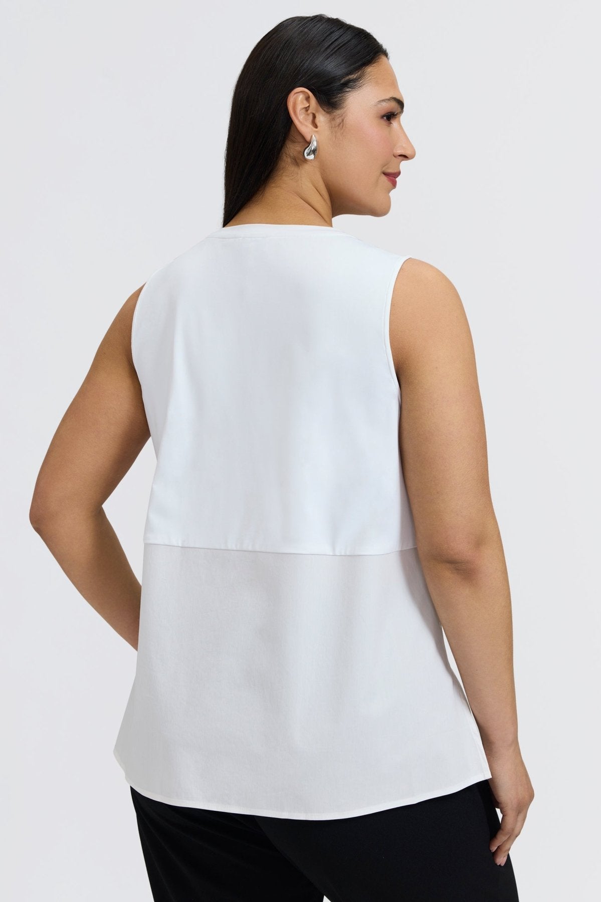 Jesse Plus Knit Woven Crew Neck Sleeveless Layering Tank Top for Women - Perfect for Summer Outfits, Casual Wear and Layering Under Blazers