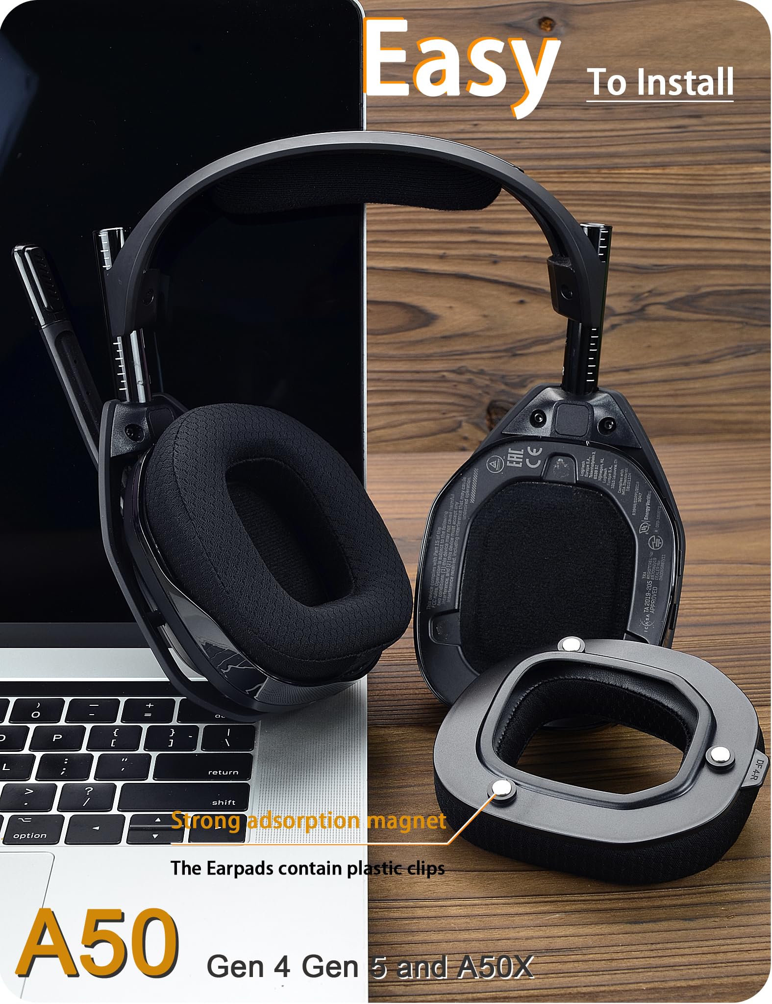 Defean Replacement Earpads & Headband for Astro A50 Gen 4 Headset - High-Density Noise Cancelling Foam Ear Cushions with Added Thickness - Perfect for Gaming, Streaming & Long Wear Comfort