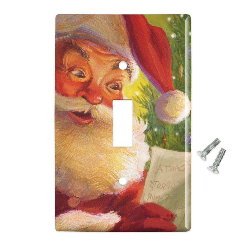 Christmas Santa Note Wall Decor - Plastic Light Switch Plate Cover for Holiday Home Decoration | Perfect for Living Room, Bedroom & Kids Room