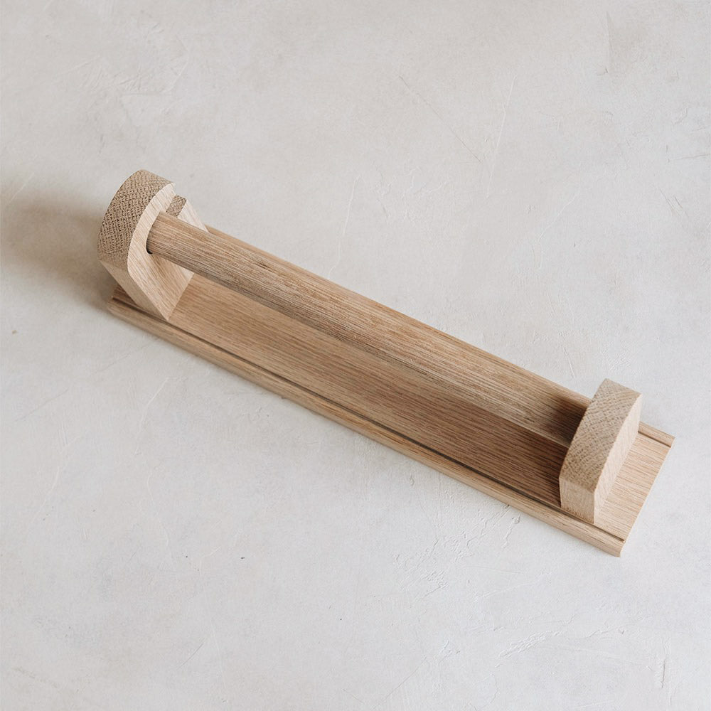 Premium Oak Wood Wall-Mounted Paper Towel Holder - Rustic Kitchen & Bathroom Organizer for Easy Access & Space Saving