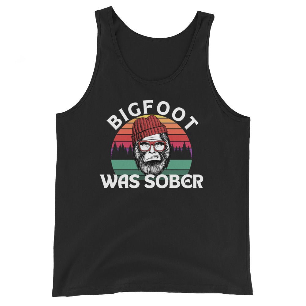Bigfoot Sober Legend Men's Tank Top - Breathable Sleeveless Shirt for Gym, Running & Outdoor Activities - Funny Novelty Graphic Tee for Camping & Hiking Enthusiasts