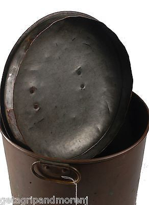 Antique Copper Cooking Pot with Lid by DH&M - Handcrafted Dutch Oven for Soups, Stews & Braising - Perfect for Stovetop & Oven Use