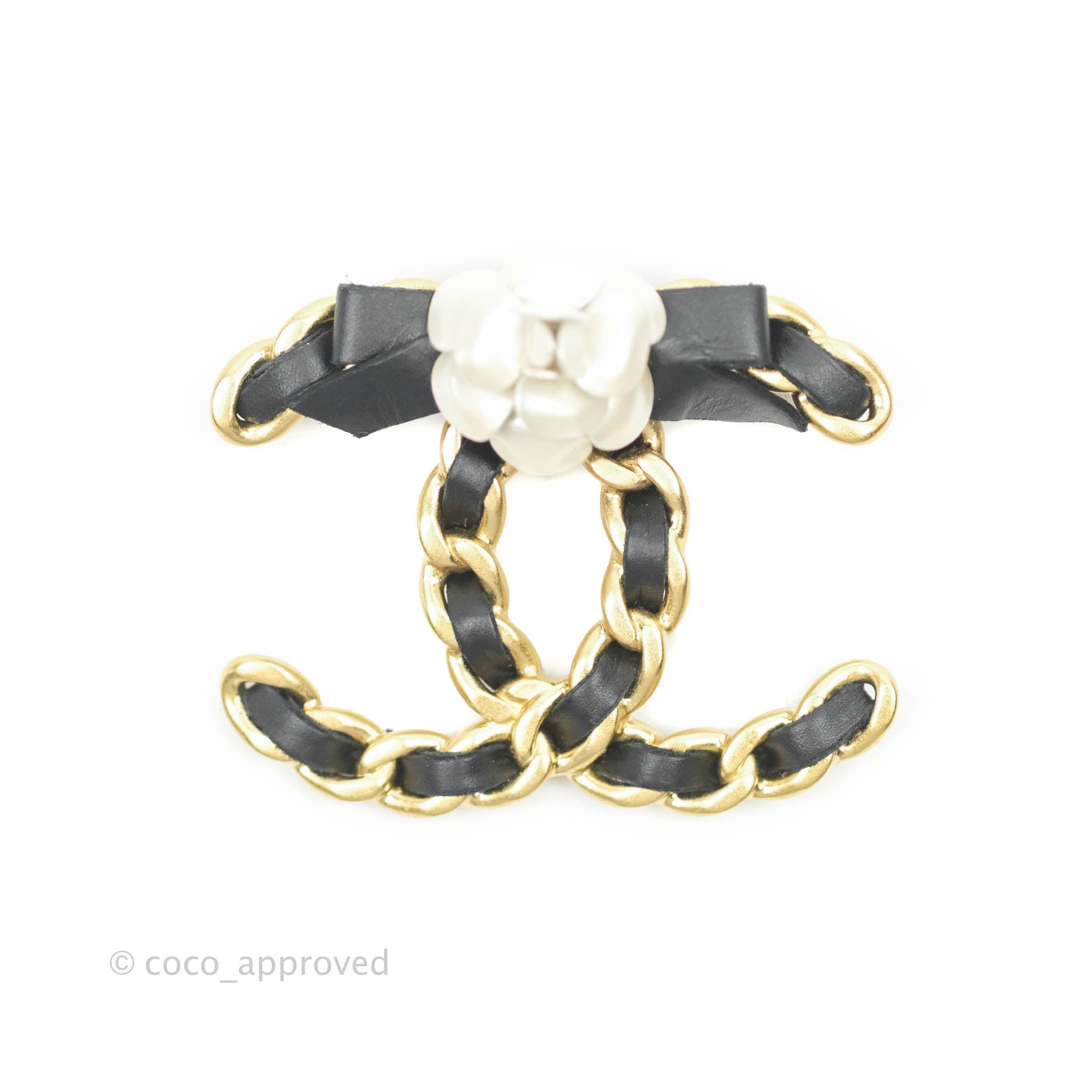 Chanel CC Braid Camellia Brooch in Aged Gold Tone - 20A Collection | Elegant Fashion Accessory for Women, Perfect for Dresses, Jackets & Handbags