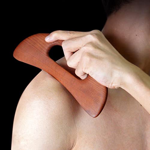 Premium Carbonized Wooden Gua Sha Massage Tool - Natural Pain Relief for Neck, Shoulder & Back - Relaxing Spa & Self-Care Therapy at Home or Office