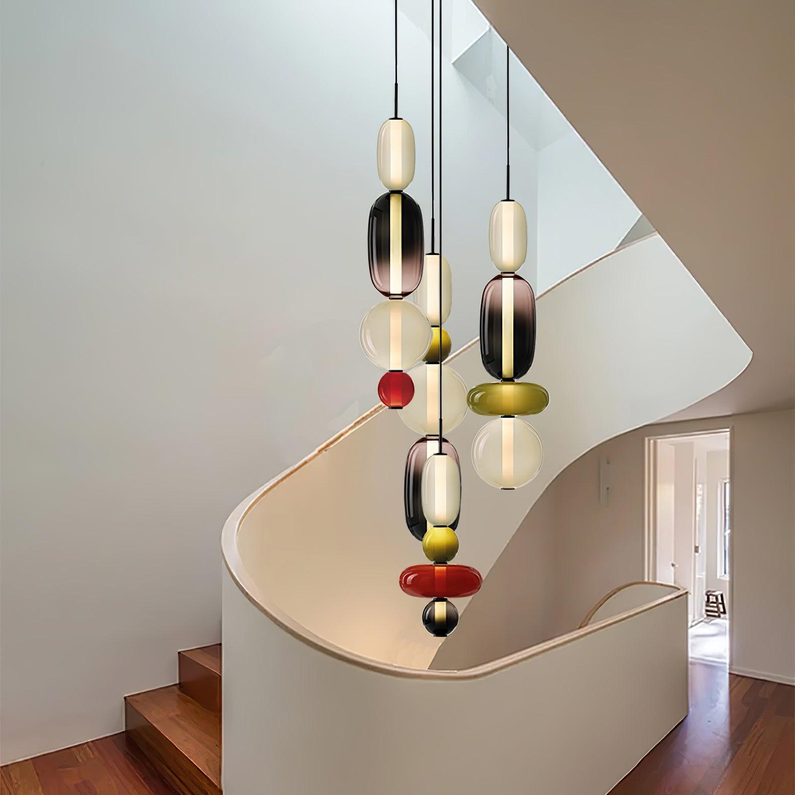 Stylish Candied Glass Pendant Light Set - Modern Hanging Fixture for Dining Room, Kitchen Island & Bedroom Decor