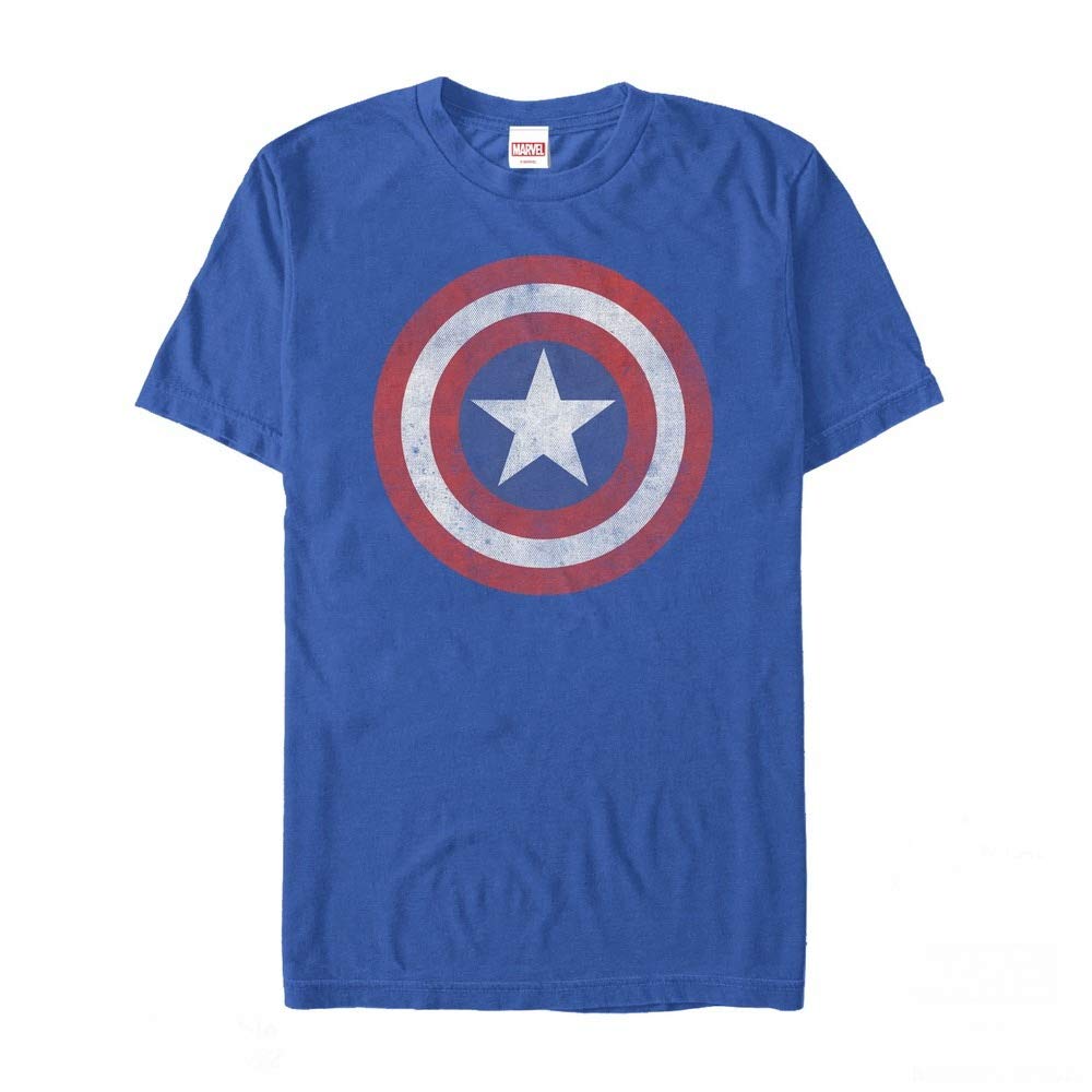 Men's Marvel Captain America T-Shirt - Official Licensed Superhero Graphic Tee for Casual Wear & Cosplay