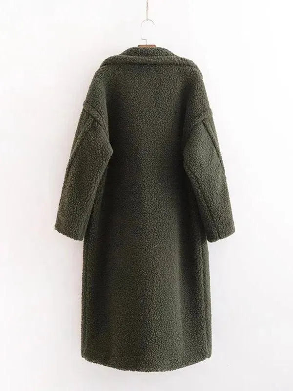 Women's Warm Fur Woolen Overcoat - Winter Fashion Coat for Women, Soft & Cozy Outerwear with Thick Insulation - Perfect for Cold Weather, Snow Days & Outdoor Activities
