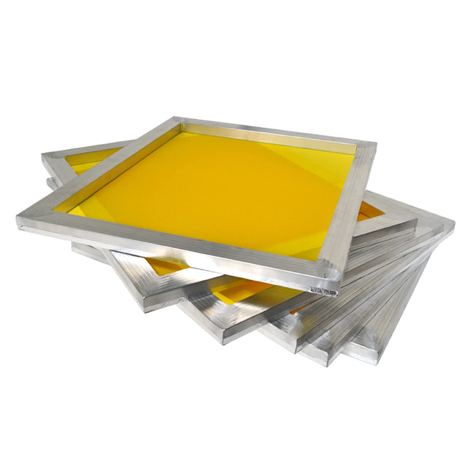 TIANIUSEEN 6-Pack 12x16 Inch Aluminum Screen Printing Frames - 305 Mesh 120T Yellow Pre-Stretched Silk Screens for DIY T-Shirt, Poster & Fabric Printing | Professional Art & Craft Supplies