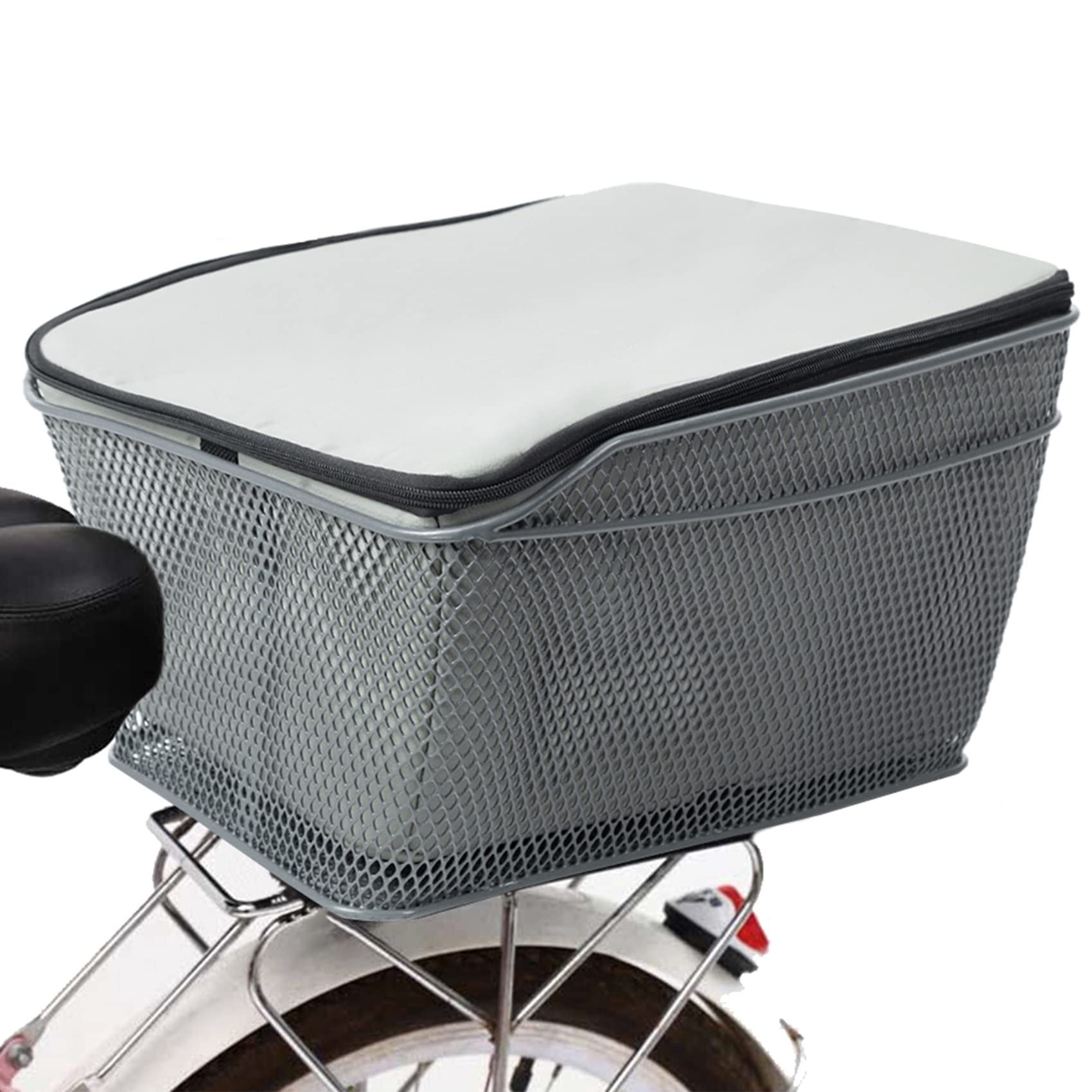 Lixada 20L Universal Rear Bike Basket - Water Resistant Metal Bicycle Cargo Basket for Rear Rack | Perfect for Commuting, Grocery Shopping & Outdoor Adventures