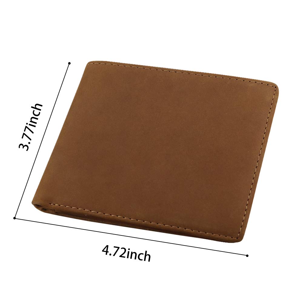 Kenon Personalized Leather Wallet for Men - Engraved RFID Blocking Bifold Wallet, Stylish Brown Mens Wallet - Perfect Valentine's Day, Birthday & Christmas Gift for Him - Ideal for Everyday Use, Travel & Special Occasions