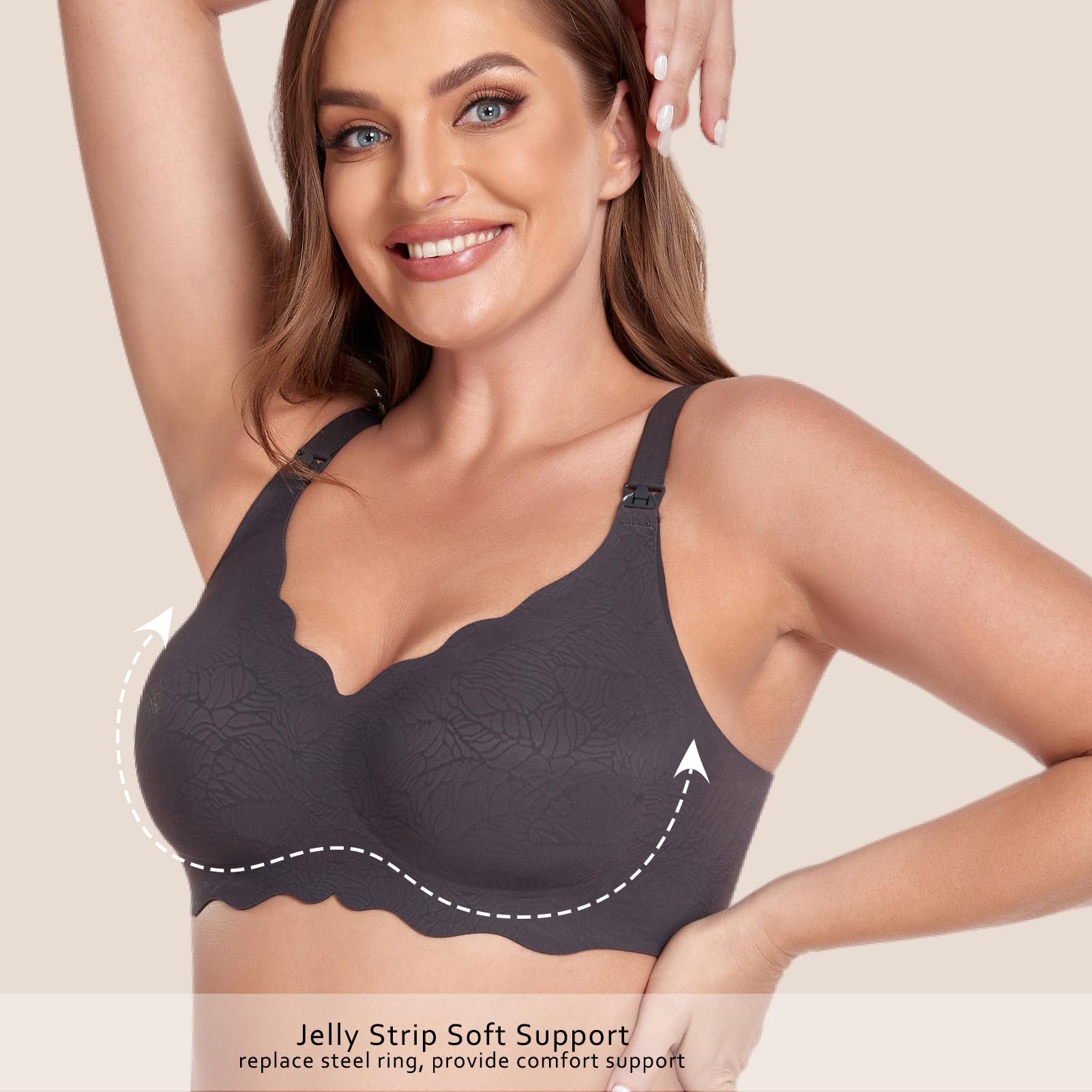 Gailife Floral Nursing Bras for Breastfeeding - Comfortable Maternity Bras for Pregnancy - Seamless Bralettes with Extra Extender - Perfect for Daily Wear and Postpartum Recovery