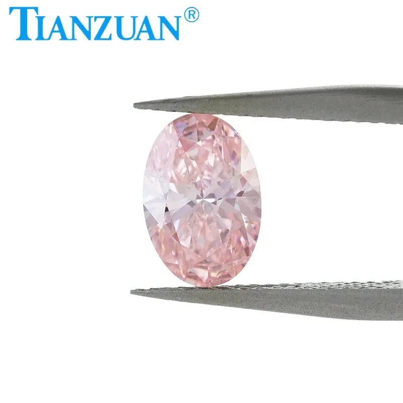 1.581CT VS2 Lab Grown Oval CVD Diamond - Fancy Intense Pink Color, 2EX Cut, GEMID Certified Loose Gemstone | Perfect for Engagement Rings, Necklaces & Custom Jewelry Designs