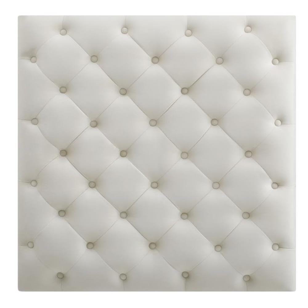 Nola Velvet Ottoman in Ivory - Luxurious Footrest & Storage Bench for Living Room, Bedroom, or Nursery | Glory Furniture