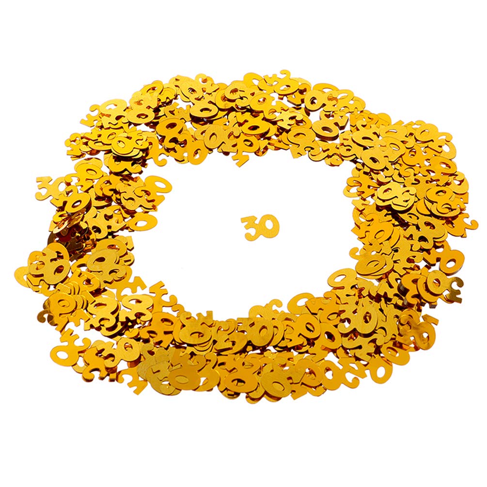 30 Gold Confetti for Birthday & Anniversary Party Decorations - Premium Table Scatter for Wedding, Baby Shower, New Year Celebration - Glittering Party Supplies (Golden, 30 Count)