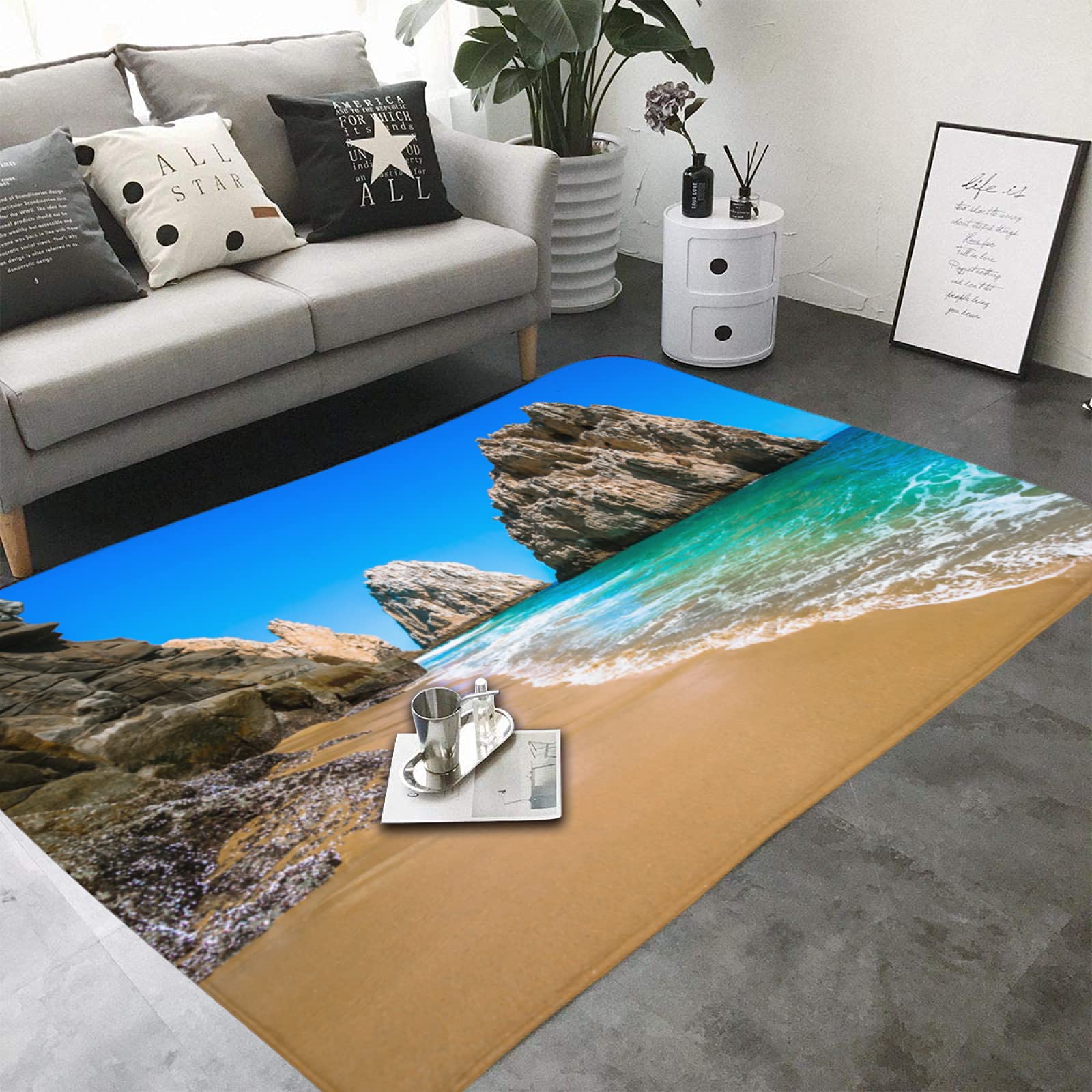 39x60in Non-Slip Microfiber Bathroom Rug - Soft Flannel Bathtub Mat for Bathroom Floor