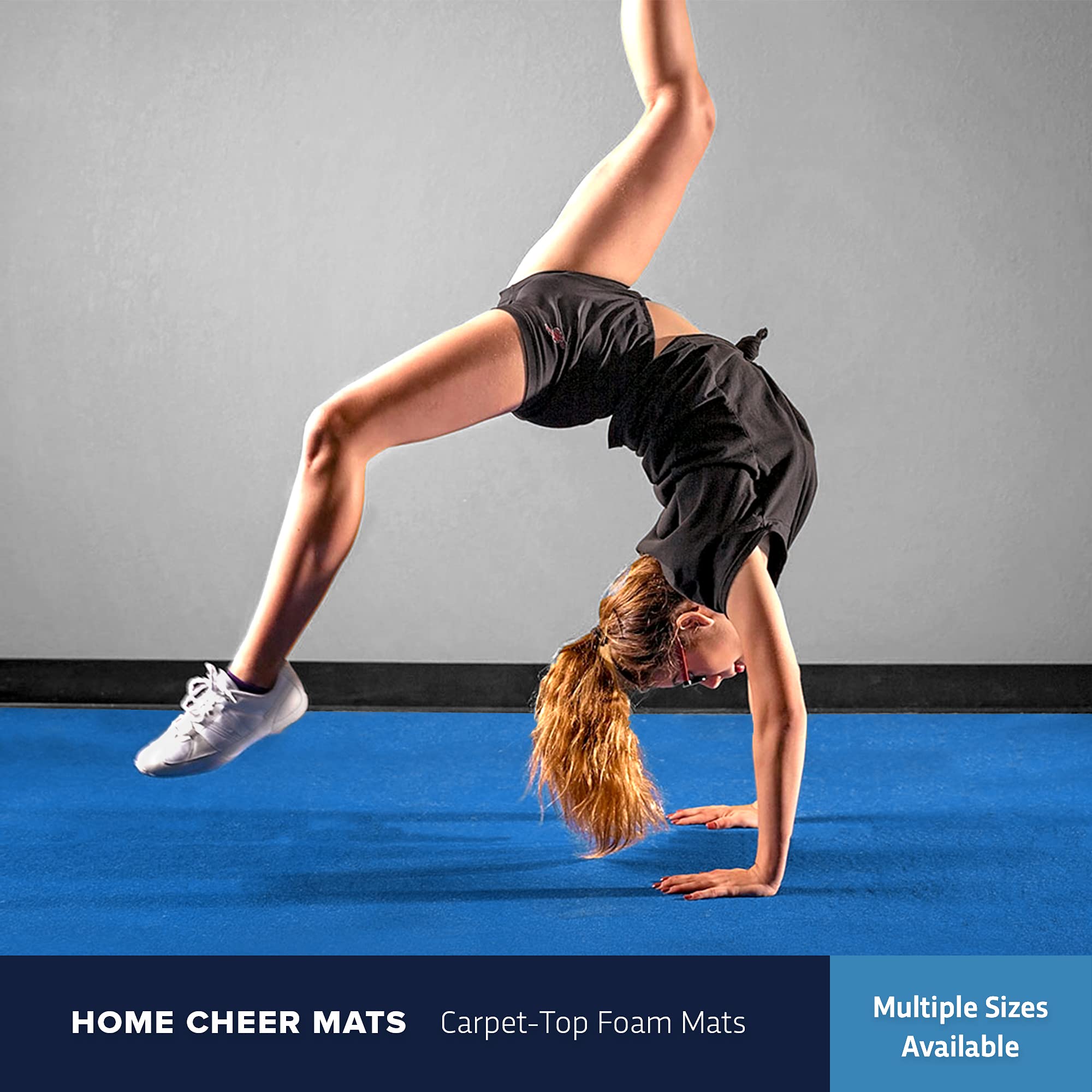 IncStores Cheer Mat - Non-Slip Gymnastics Mat with Grippy Gym Carpet Top | Portable Cheerleading & Tumbling Mat for Home Workouts, Practice, Yoga & Fitness Training | Perfect for Kids, Teens & Adults