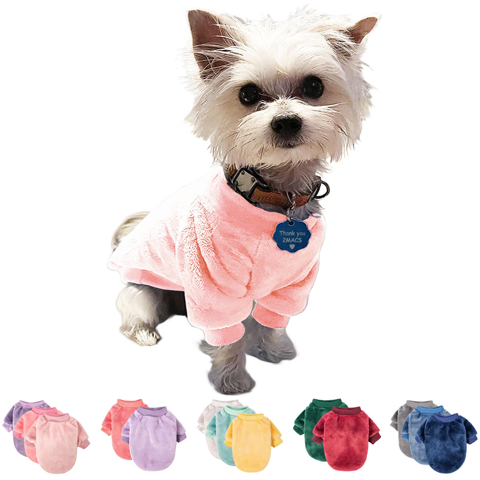 Ultra Soft & Warm Dog Sweater Pack of 2 or 3 - Cozy Winter Dog Clothes for Small & Medium Dogs - Waterproof Dog Coat & Jacket for Puppies, Cats & Pets - Perfect for Cold Weather Walks & Indoor Comfort