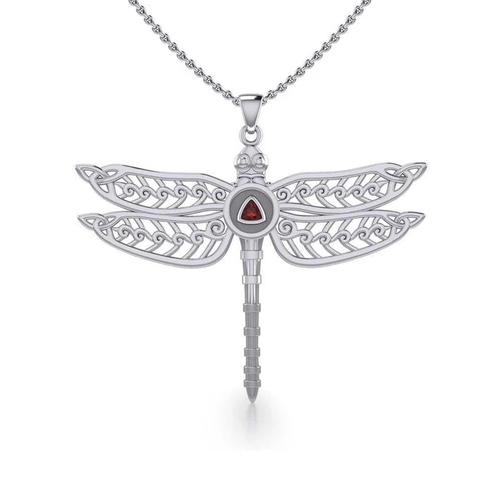 Celtic Dragonfly Sterling Silver Pendant Necklace for Women - Elegant Jewelry Gift for Birthday, Anniversary & Special Occasions