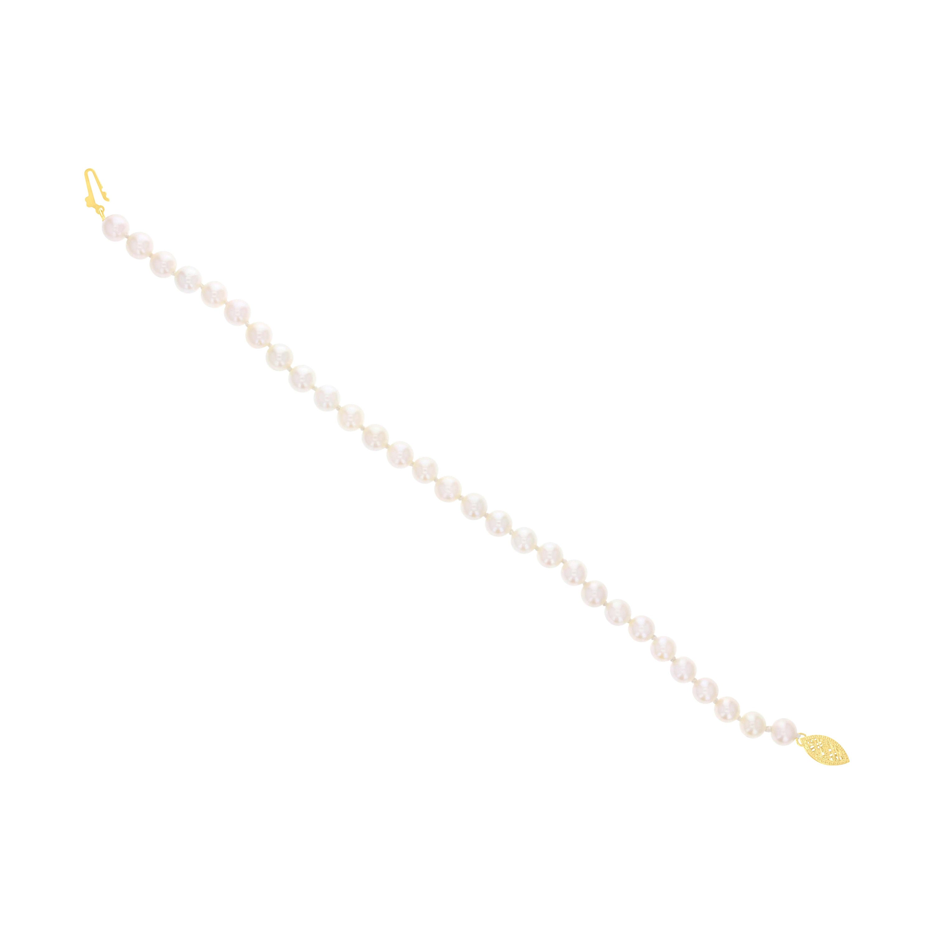 Elegant Cultured Pearl Tennis Bracelet for Women - Classic White Freshwater Pearl & Sterling Silver Jewelry - Perfect for Weddings, Parties & Everyday Wear