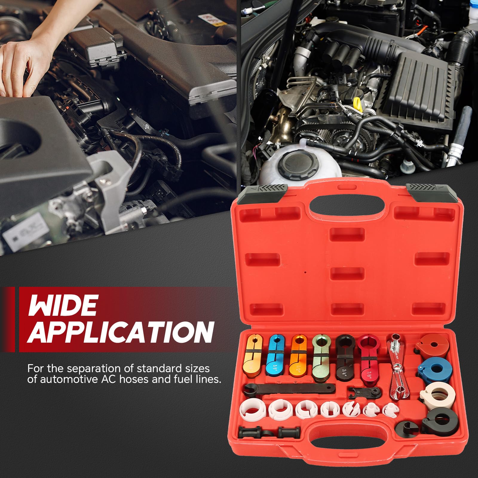22PCS Master Quick Disconnect Tool Set - Professional A/C Fuel & Transmission Line Removal Kit for Automotive Repair | Perfect for Mechanics, DIY Enthusiasts & Air Conditioner/Transmission Oil Cooler Line Maintenance