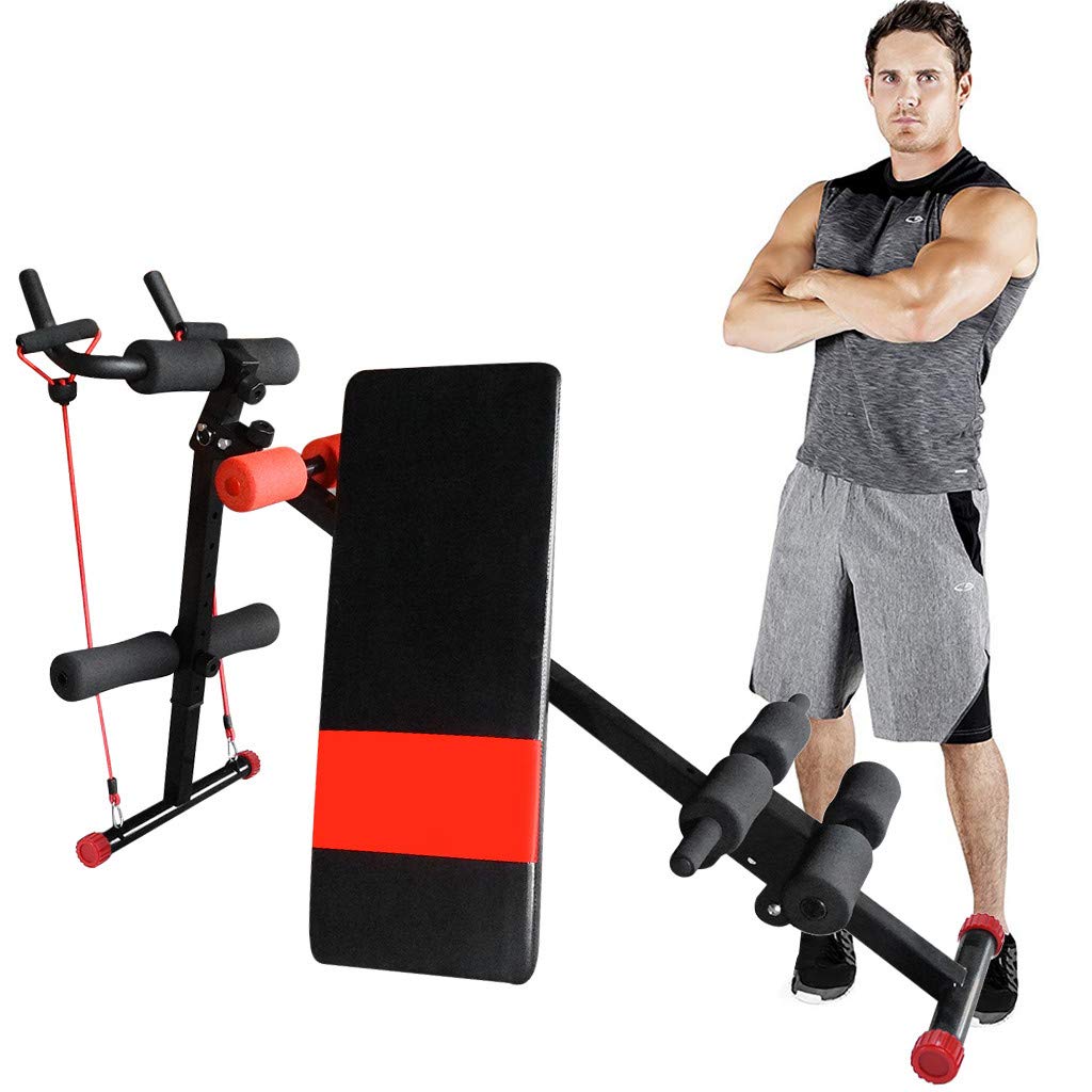 Adjustable Abdominal Trainer - Foldable Workout Bow for Push-ups, Sit-ups & Core Exercises - Home & Office Fitness Equipment for Waist Toning & Strength Training