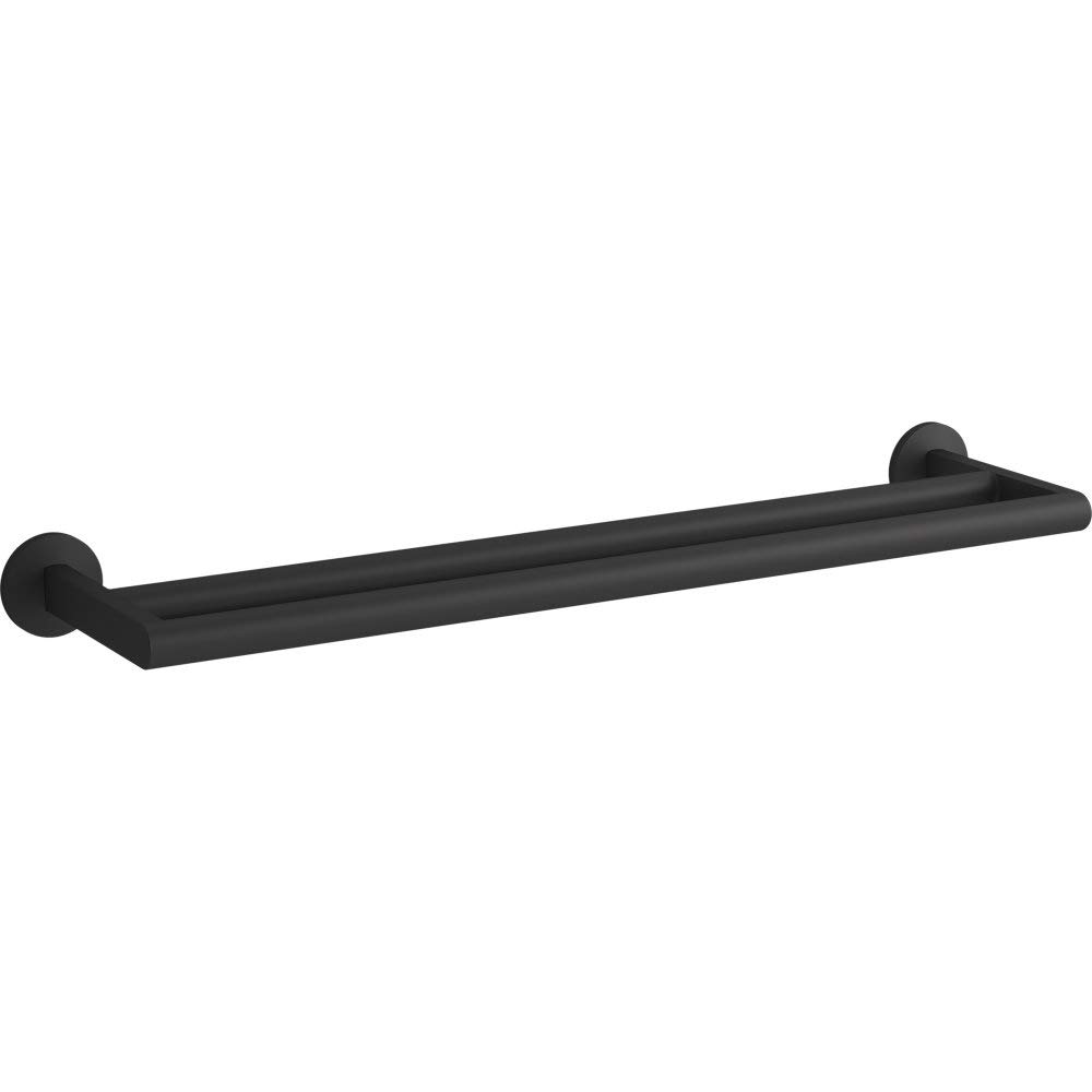 Kohler K-78375-BL Matte Black Towel Bar Set - Premium Bathroom Hardware for Modern Homes | Perfect for Bathrooms, Powder Rooms & Spa Retreats