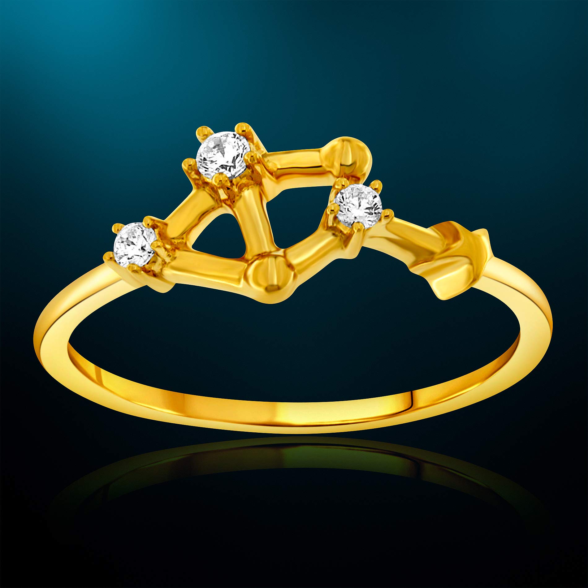 NATALIA DRAKE 1/10 Cttw Diamond Celestial Star Horoscope Astrology Zodiac Ring for Women - 925 Sterling Silver, H-I Color, I1-I2 Clarity - Perfect for Birthdays, Anniversaries & Astrology Lovers