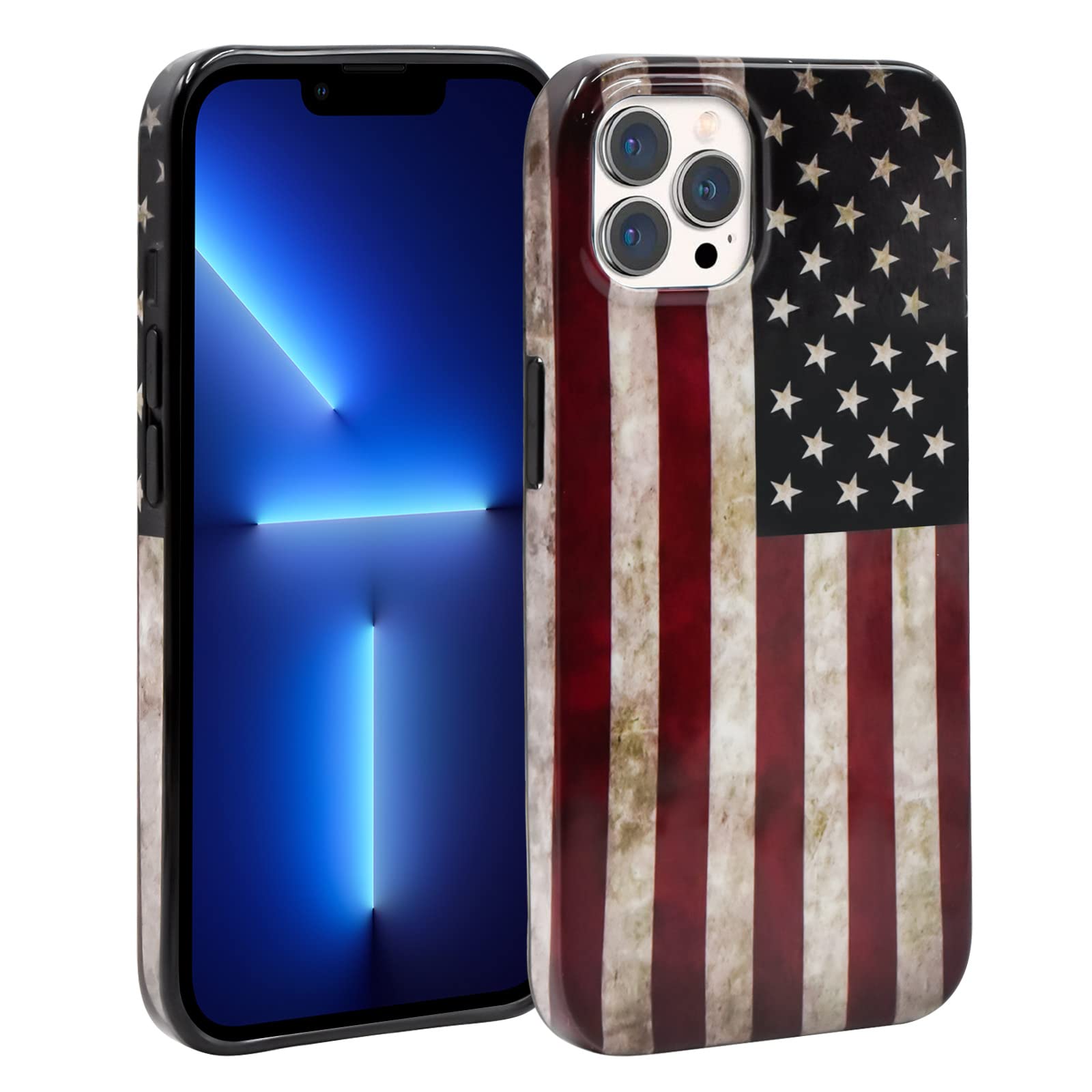 HOMICO iPhone 13 Pro Case - Slim Thin Protective Cover with Shockproof Design | American Flag Pattern | Perfect for Everyday Use, Travel & Outdoor Activities