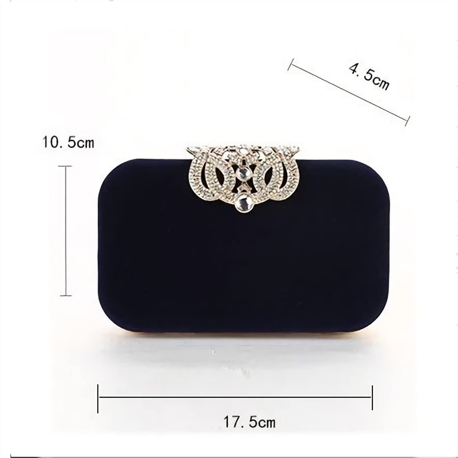 Elegant Velvet Evening Clutch Purse with Rhinestone Flower Closure - Women's Shoulder Crossbody Bag for Party, Wedding & Special Occasions (Black) - Perfect for Prom, Cocktail Events & Formal Gatherings