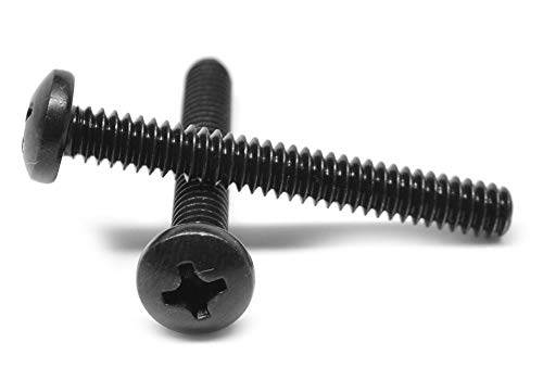 M6 x 1.00 x 30mm Coarse Thread DIN 7985A Phillips Pan Head Machine Screw - Low Carbon Steel Black Oxide (Pack of 600) - Ideal for Automotive, Machinery & DIY Projects