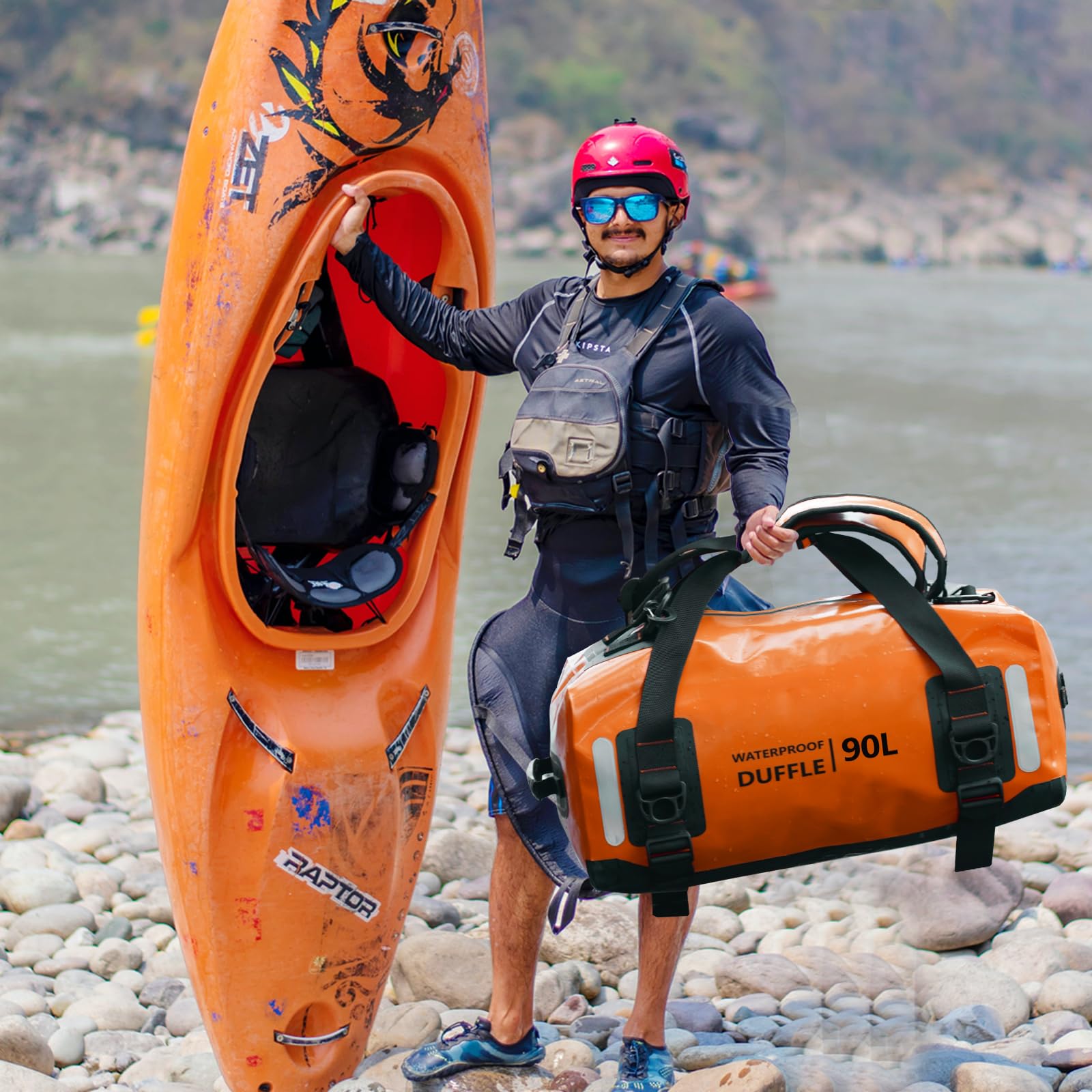 ESONE 90L Waterproof Dry Bag Backpack for Men & Women - Lightweight & Durable for Kayaking, Boating, Camping, Paddle Boarding, Surfing, Hiking & Travel Adventures