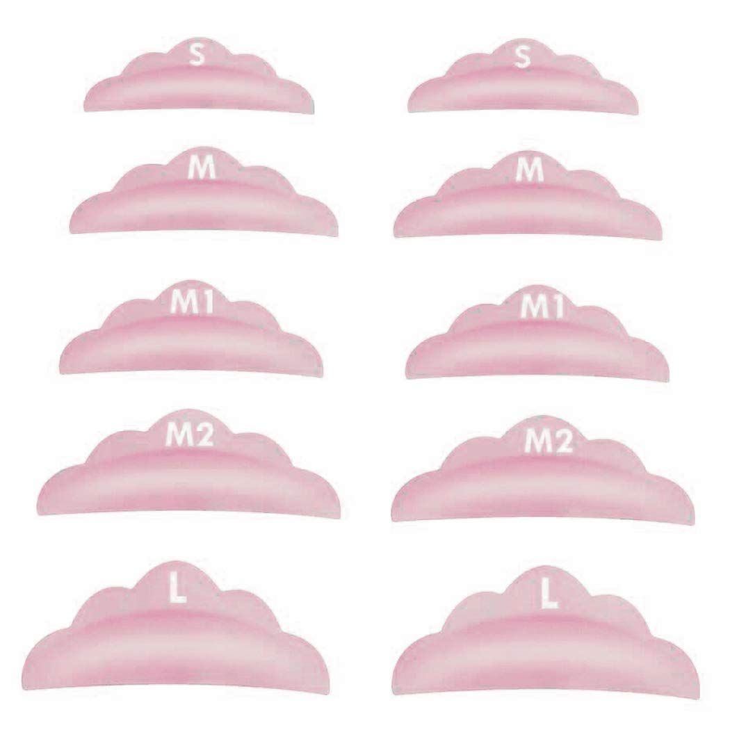 SOWUNO Professional Silicone Eyelash Perming Pads - 5 Pairs Soft DIY Eyelash Lifting Pads with Perm Rods for Home & Salon Use - Perfect for Lash Lift, Perm & Volume Enhancement Treatments