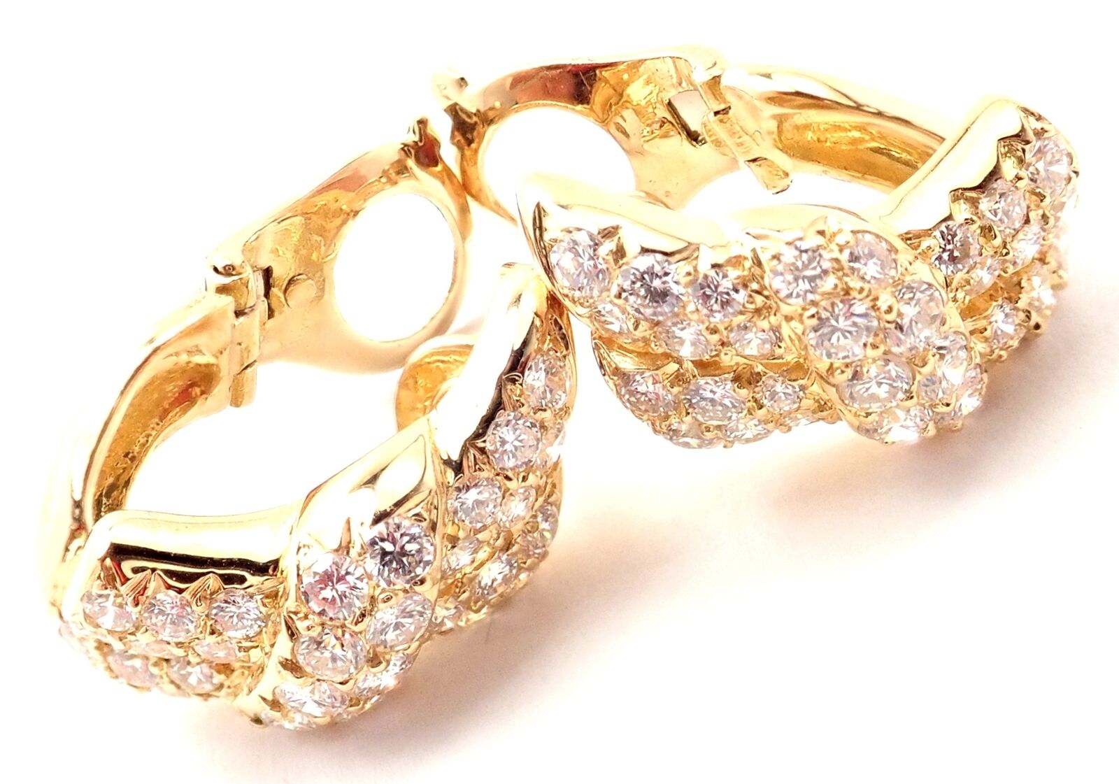 Authentic Van Cleef & Arpels 18k Yellow Gold Diamond Bow Earrings - Luxury Jewelry for Women - Perfect for Weddings, Parties & Special Occasions