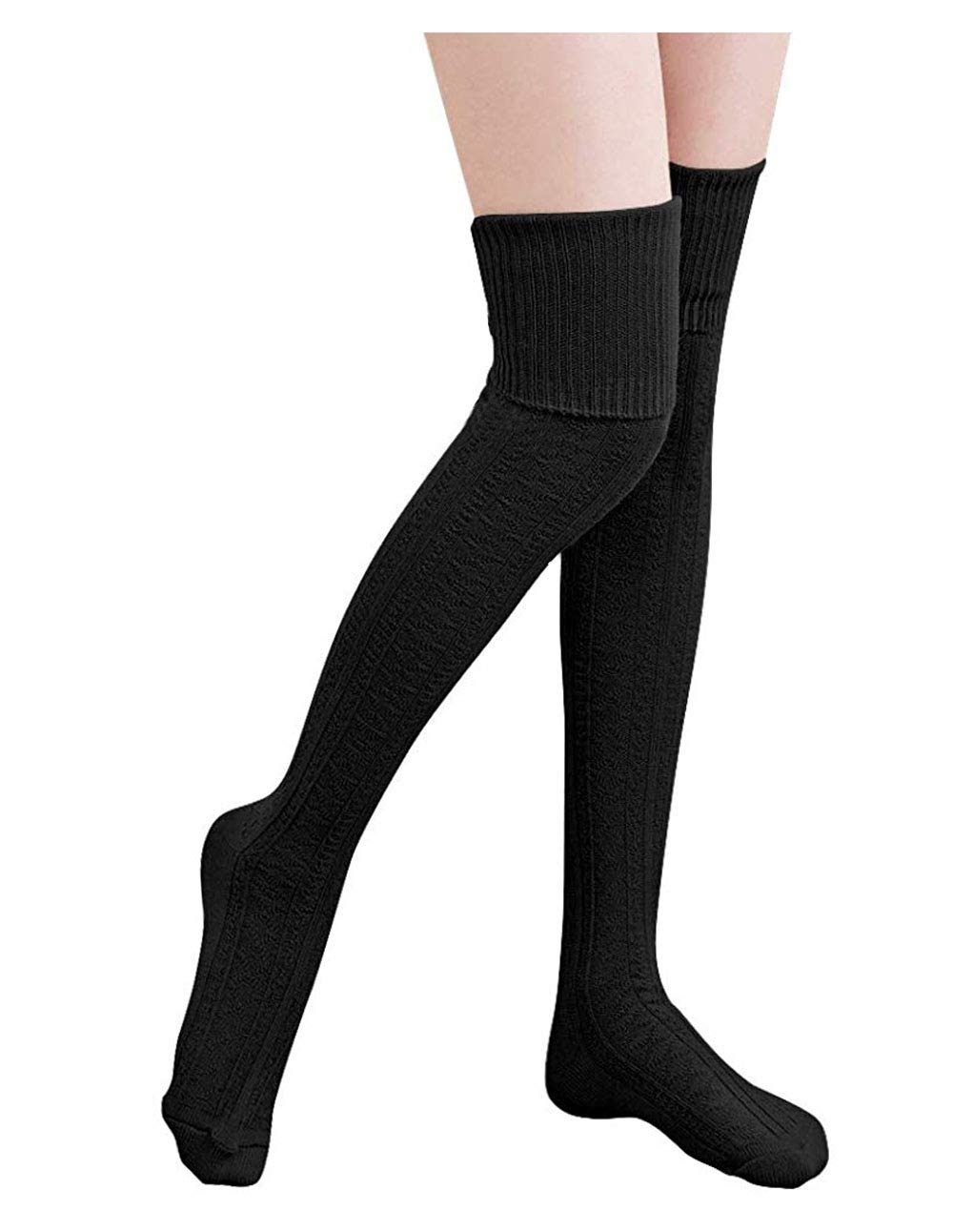 LIZAIDA Thigh High Socks for Women - Over Knee Boot Stockings & Leg Warmers for Winter