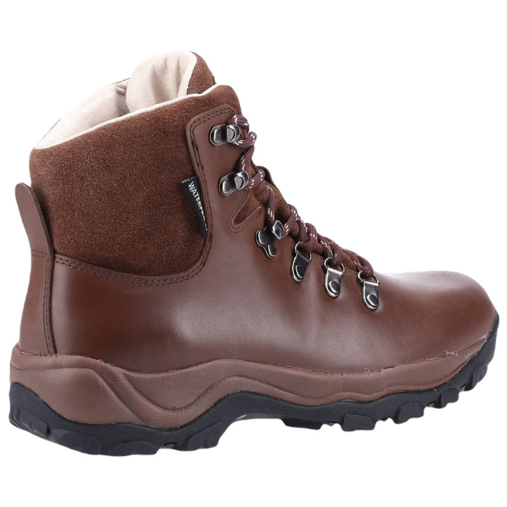 Men's Waterproof Hiking Boots - Durable Barnwood Leather Outdoor Shoes for Trail Walking & Camping - Perfect for Mountain Trekking & Backpacking Adventures