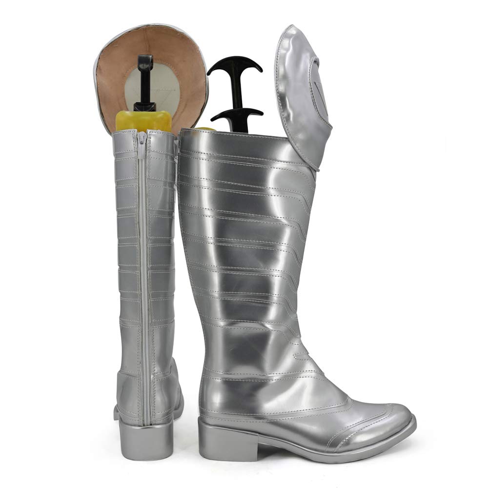 **Men's Leather Cosplay Boots for Halloween Costume - Gothic Steampunk Pirate Knight LARP Boots - Perfect for Cosplay, Halloween Parties & Renaissance Faires**