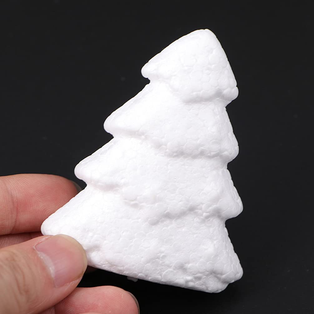 EXCEART 15pcs White Christmas Tree Tower Desk Topper - DIY Wreath Making Supplies, Handmade Tabletop Decorations, Foam Craft Accessories for Holiday Party, Home, Office & Kids DIY Projects