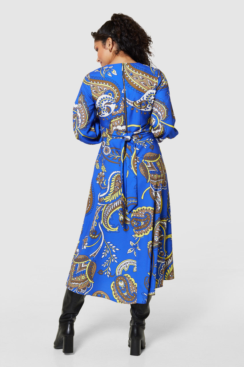 Hayleigh High Low Wrap Dress for Women - Elegant Royal Blue Flowy Maxi Dress for Summer, Beach, Parties & Special Occasions