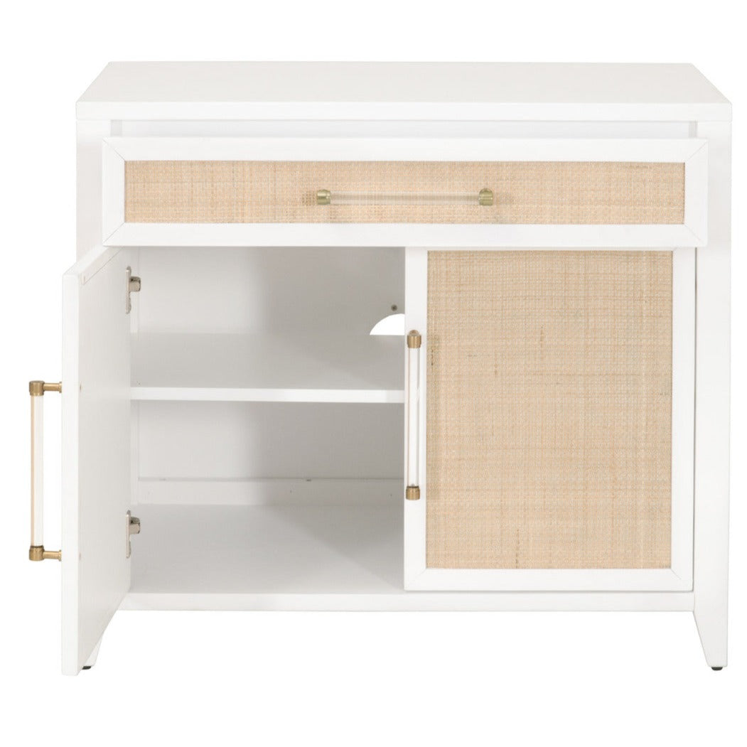 Natural Rattan Storage Basket with White Finish - 34