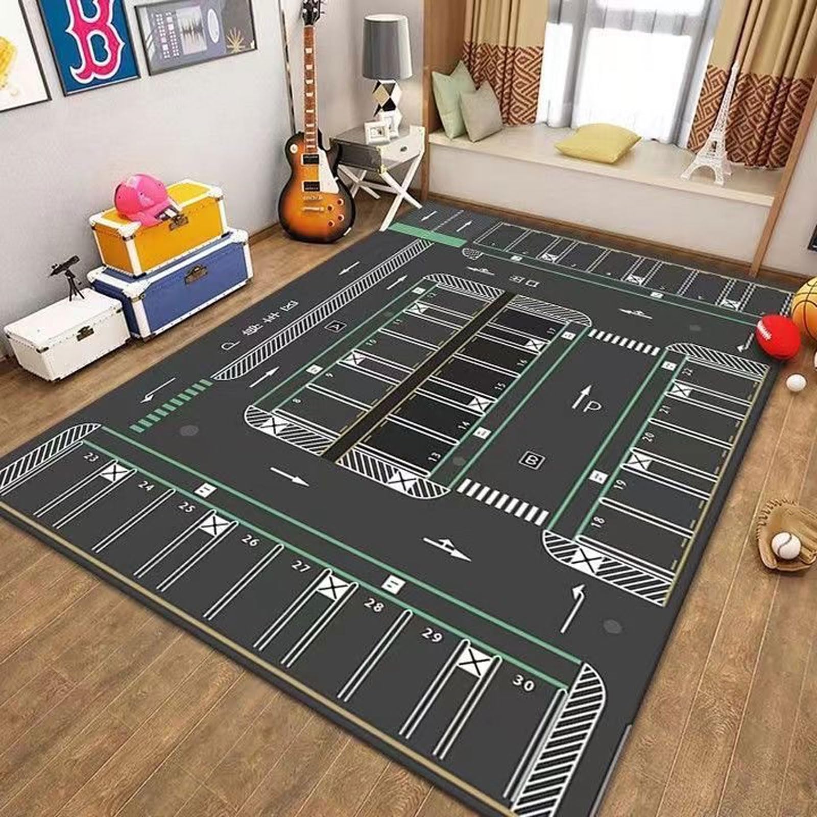 Kids Playmat Car Rug - Town & City Road Map Play Carpet for Boys & Girls | Educational Car Track Rug for Playroom, Bedroom & Living Room | Perfect for Learning Traffic Rules & Imaginative Play