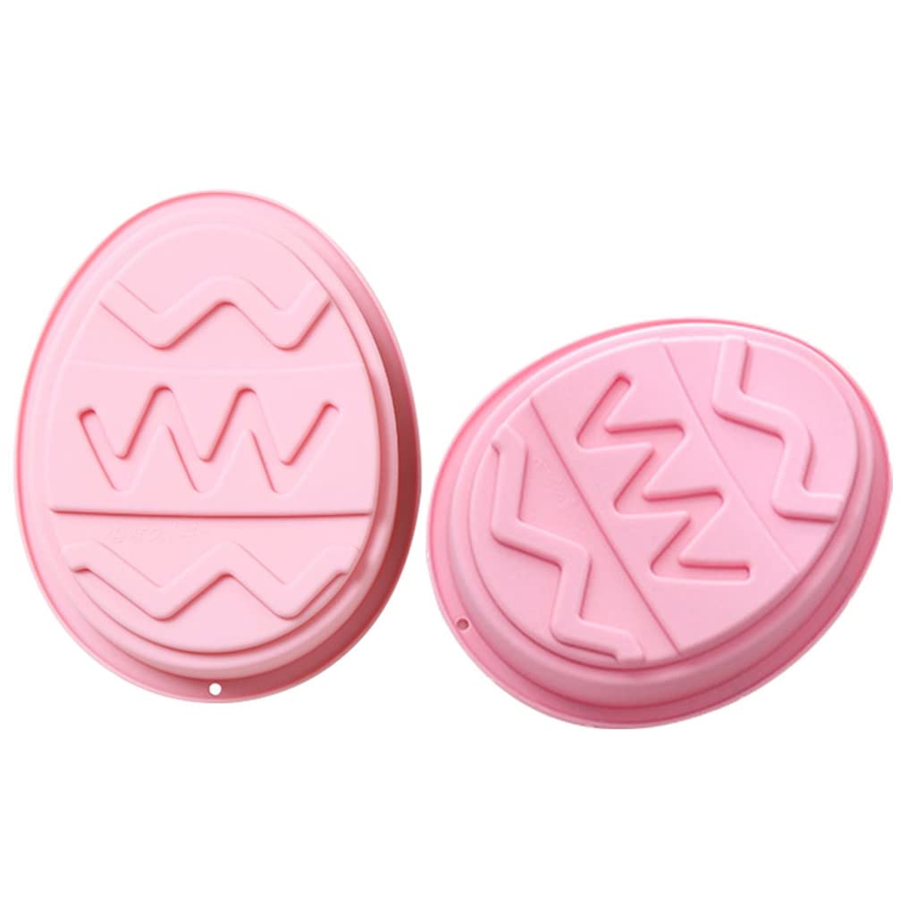 GANAZONO 2Pcs Easter Egg Shaped Silicone Cake Molds - Bunny Cake Baking Tools for Easter Candy, Cookies & Gummies | Non-Stick Chocolate Candy Baking Pan for Cake Decorating | Perfect for Easter Parties, DIY Desserts & Holiday Baking