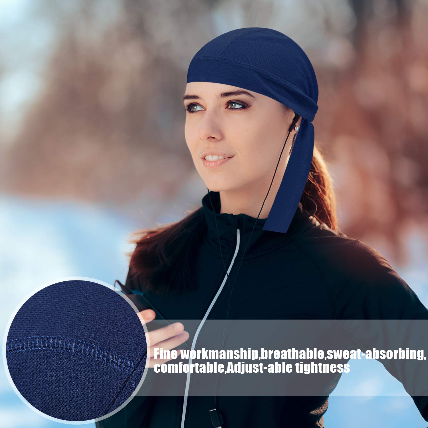 Chuangdi Sweat-Wicking Beanie Cap for Men & Women - Quick-Drying Skull Cap & Pirate Hat - Perfect for Running, Cycling, Hiking & Outdoor Activities