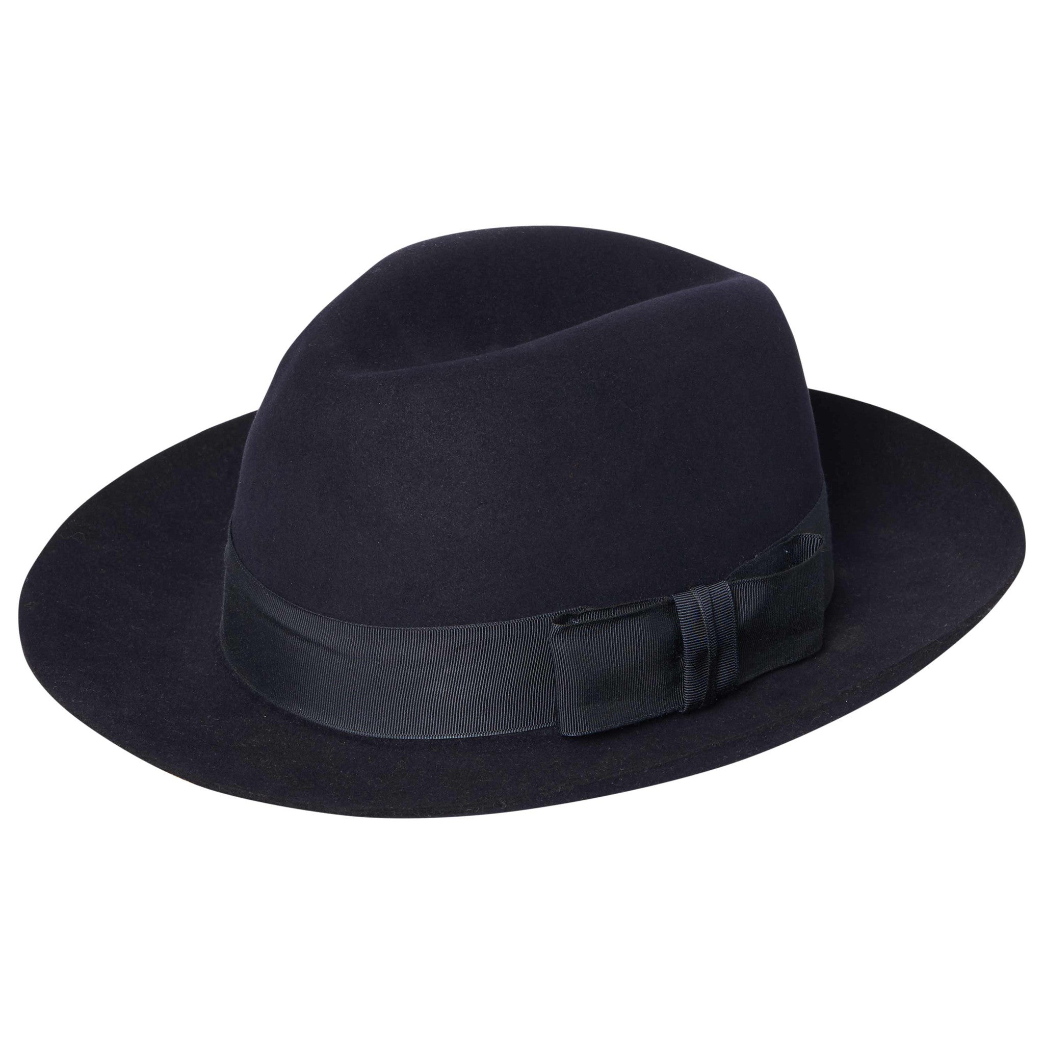 Stylish Harper Navy Blue Felt Fedora Hat for Women - Classic Vintage Fashion Accessory for Outdoor Events, Weddings & Daily Wear