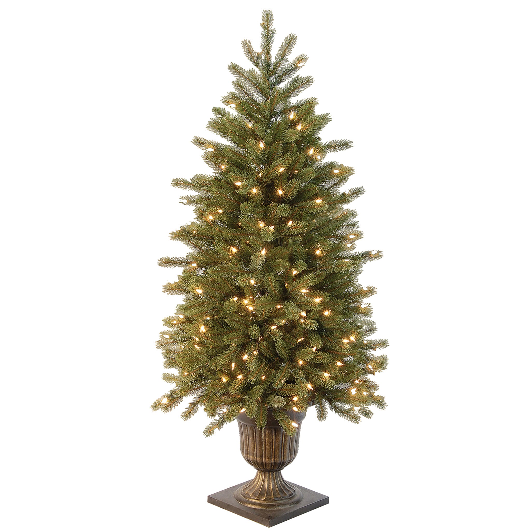 4 ft. Pre-Lit Jersey Fraser Fir Artificial Christmas Tree with 300 Clear LED Lights - Perfect for Home, Office, and Holiday Decorations