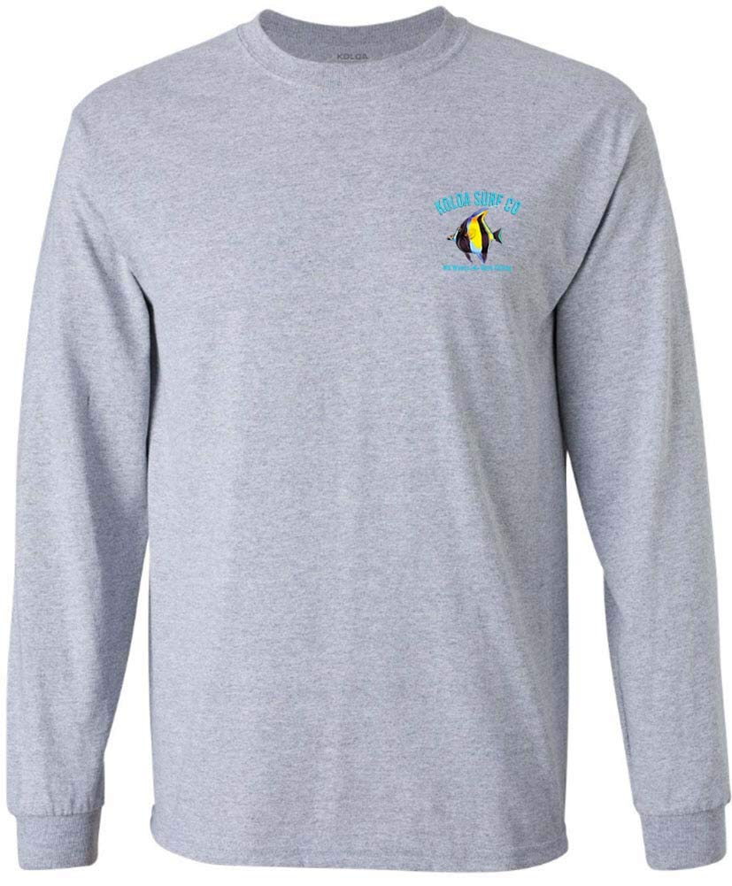 Koloa Surf Men's Moorish Idol Logo Cotton Long Sleeve T-Shirt - Regular, Big & Tall Sizes - Comfortable Surfing & Casual Wear for Beach & Everyday Style
