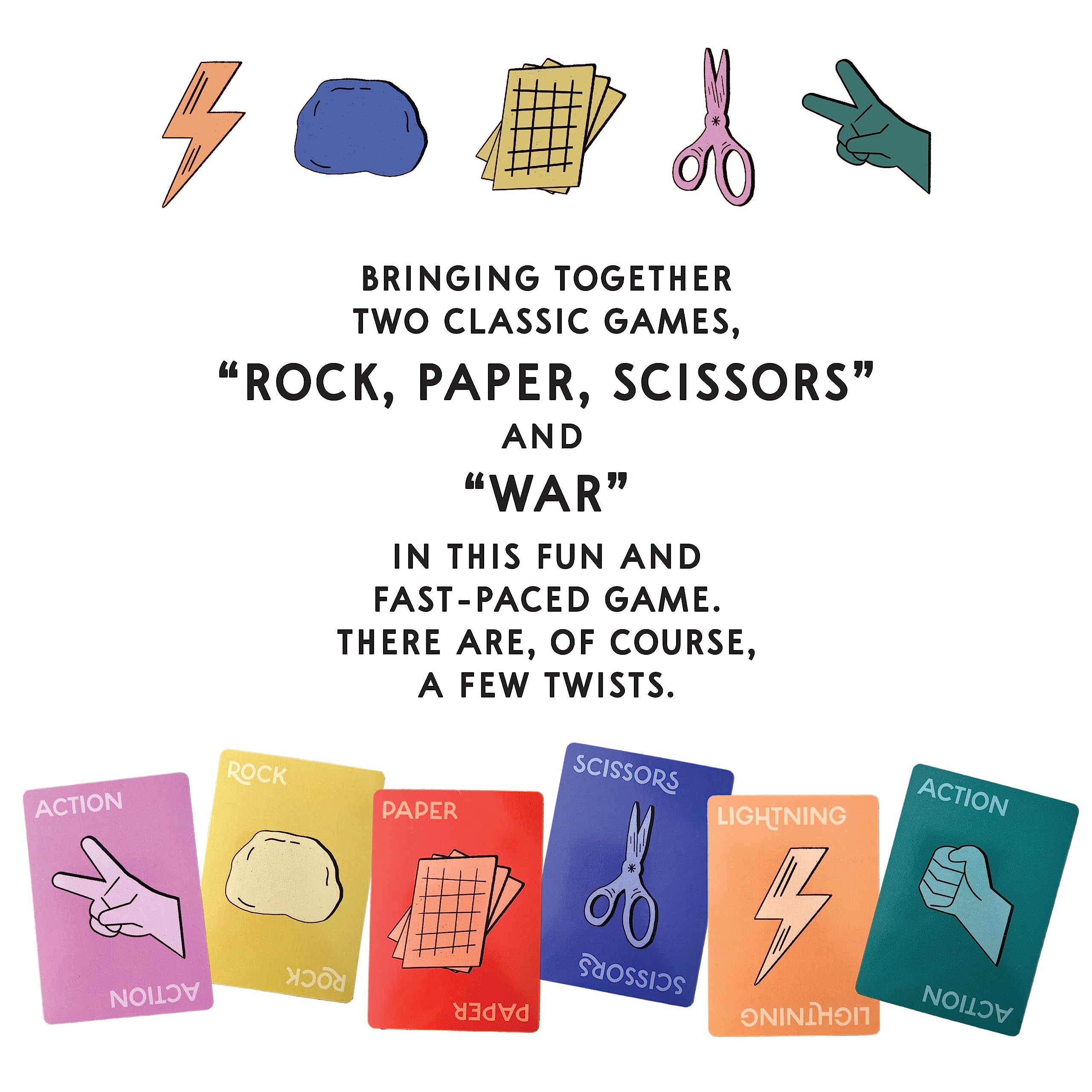 Rock Paper Scissors Card Game - Fun Family Party Game for Kids & Adults - Perfect for Game Nights, Travel, and Classroom Activities